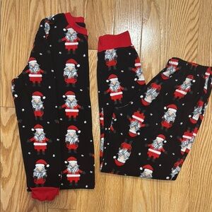 Festive Black and Red Santa Pajama Set